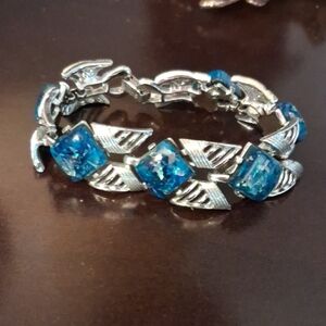 Elegant Silver and Blue Bracelet